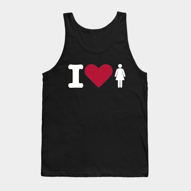 I love Women - Heart Tank Top by Designzz